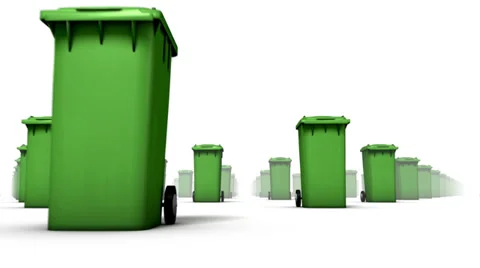 TrashCan lowAngleLoop green Stock Footage 33605423