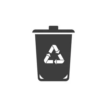 Trashcan Vector isolated on white background. Stock Illustration