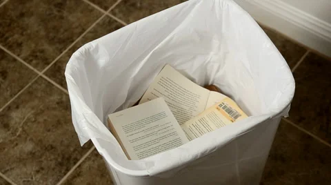 Trashed books 3 Stock Footage 5090404