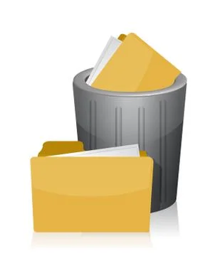 Trashed folder illustration design over a white background Stock Illustration