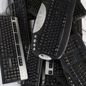 Trashed keyboard Foto stock