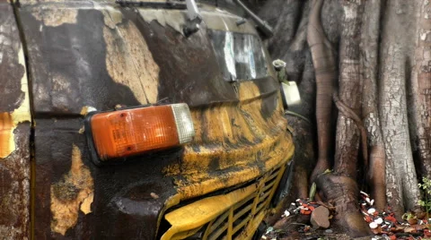 Trashed Thai Truck Stock Footage 68758159