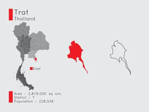 Trat Position in Thailand Stock Illustration