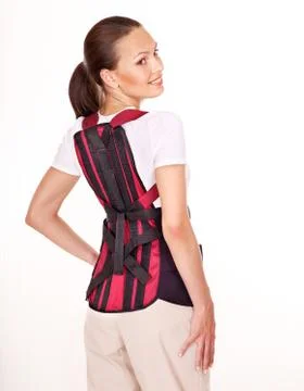 Trauma of back. corset for posture. Stock-Fotos
