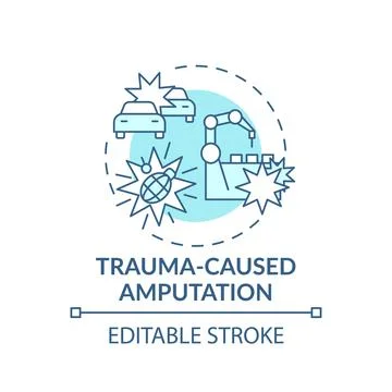 Trauma-caused amputation concept icon Illustration