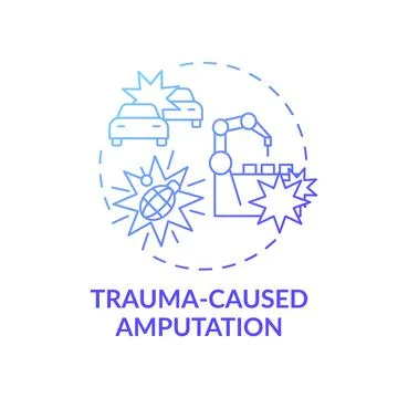 Trauma-caused amputation concept icon Illustration
