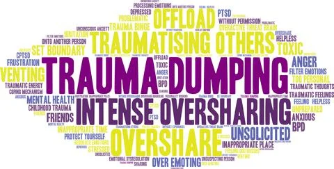 Trauma Dumping Word Cloud 스톡 일러스트