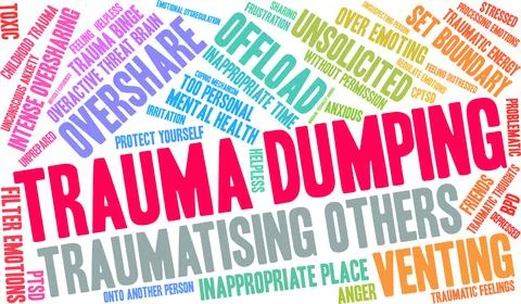 Trauma Dumping Word Cloud Stock-Illustration