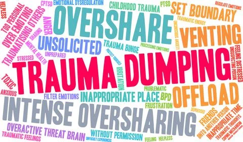 Trauma Dumping Word Cloud Stock Illustration