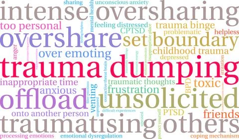 Trauma Dumping Word Cloud Stock Illustration