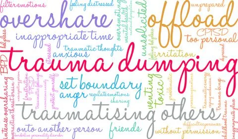 Trauma Dumping Word Cloud Stock Illustration
