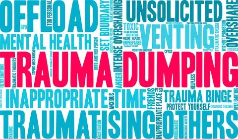 Trauma Dumping Word Cloud Stock Illustration