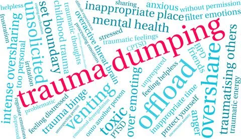 Trauma Dumping Word Cloud Stock Illustration