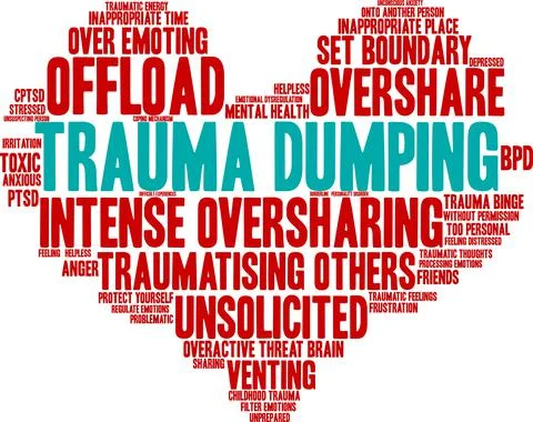 Trauma Dumping Word Cloud 스톡 일러스트