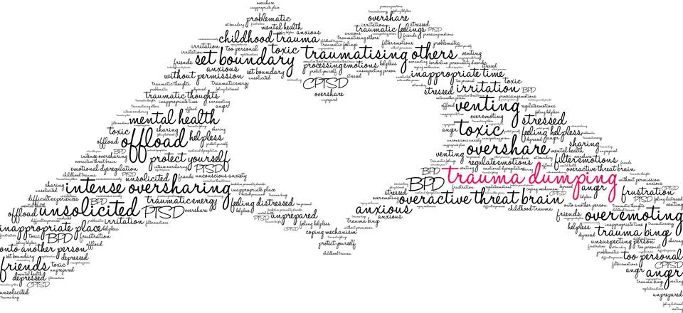 Trauma Dumping Word Cloud Stock Illustration