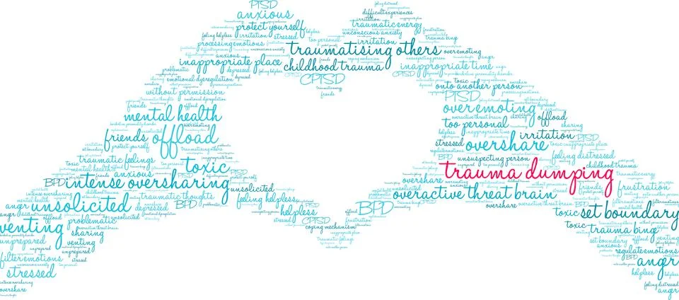 Trauma Dumping Word Cloud Stock Illustration