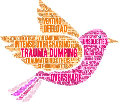 Trauma Dumping Word Cloud Stock Illustration