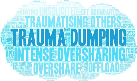 Trauma Dumping Word Cloud Stock Illustration