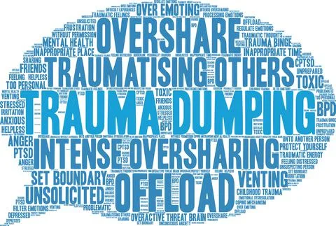 Trauma Dumping Word Cloud Stock Illustration