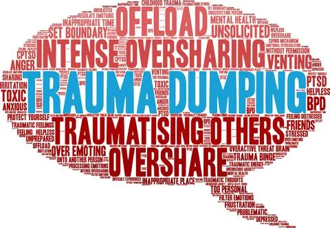 Trauma Dumping Word Cloud Stock Illustration