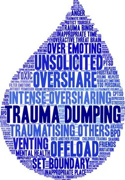 Trauma Dumping Word Cloud Stock Illustration