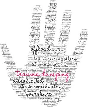 Trauma Dumping Word Cloud Stock Illustration