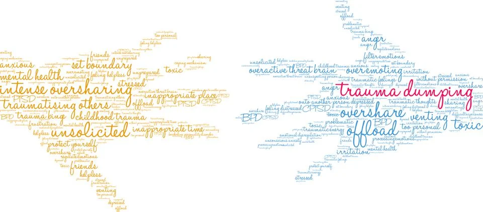 Trauma Dumping Word Cloud Stock Illustration