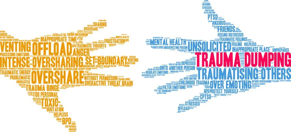 Trauma Dumping Word Cloud Stock Illustration