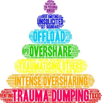 Trauma Dumping Word Cloud Stock Illustration