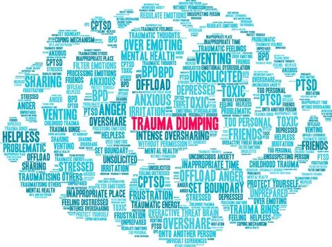 Trauma Dumping Word Cloud Illustrazione stock