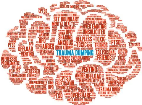 Trauma Dumping Word Cloud Illustrazione stock