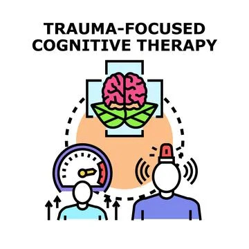 Trauma focused cognitive therapy concept illustration 스톡 일러스트