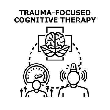 Trauma focused cognitive therapy concept illustration Stock Illustration