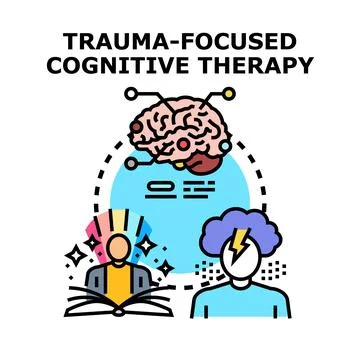 Trauma focused cognitive therapy helping mental health Stock Illustration