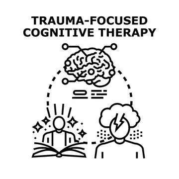 Trauma focused cognitive therapy helping mental health Stock Illustration