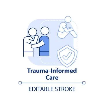 Trauma informed care light blue concept icon Stockillustratie