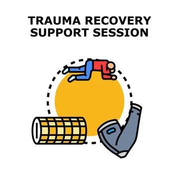Trauma recovery support session helping mental health Stock Illustration
