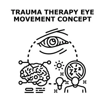 Trauma therapy eye movement reprocessing mental health Stock Illustration