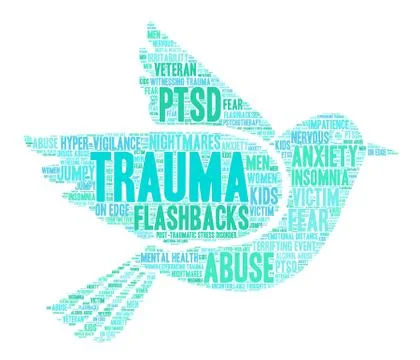 Trauma Word Cloud Stock Illustration