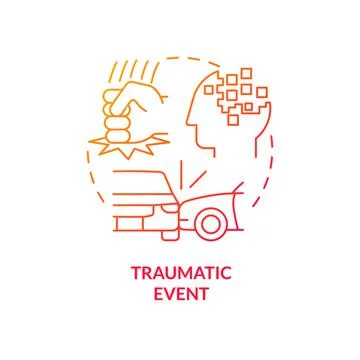 Traumatic event red gradient concept icon Illustrazione stock