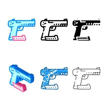 Traumatic weapon protest clean meeting color icon vector Ilustração Stock