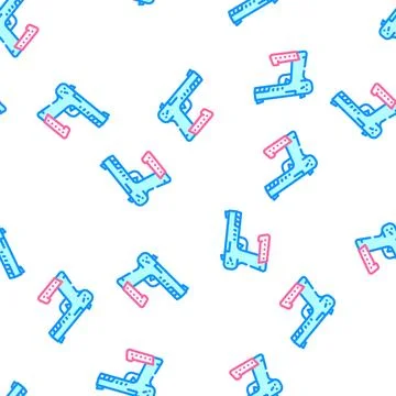 Traumatic weapon protest meeting vector seamless pattern Stock Illustration