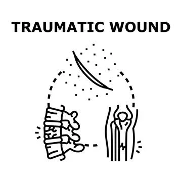 Traumatic wound concept presenting bone joint skin injury Stock Illustration