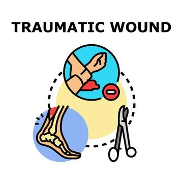 Traumatic wound concept presenting emergency medical injury Stock Illustration
