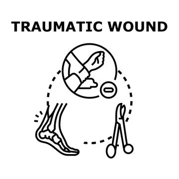 Traumatic wound concept presenting emergency medical injury Stock Illustration