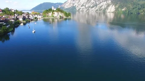 Traunsee, view of Traunstein Stock Footage 56395363