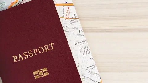 The Travel accessories costumes for the trip footage camera movement Stock Footage