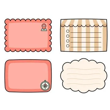 Travel Adventure Sticky Note Bundle Stock Illustration