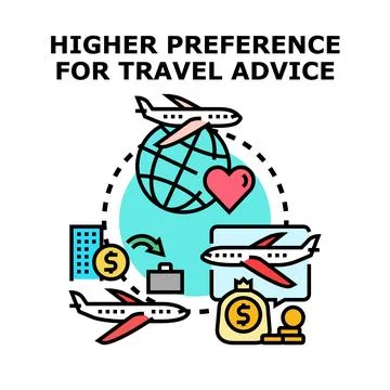 Travel advice preference concept for vacation planning Stock Illustration