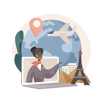 Travel agent abstract concept vector illustration. Stock Illustration